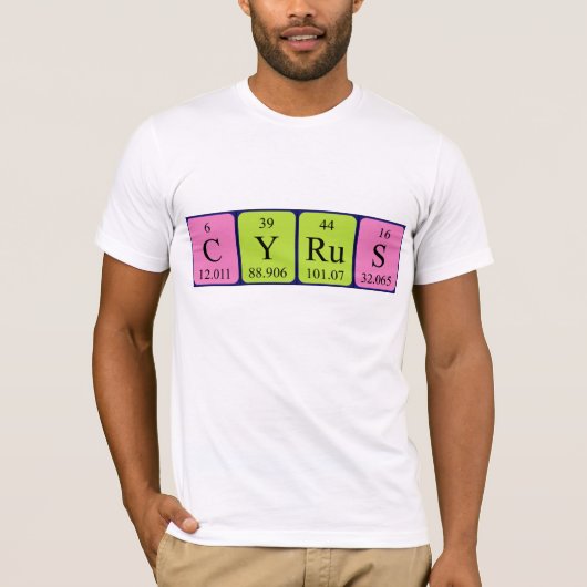 Cyrus periodieke tabelnaam shirt (Voorkant)