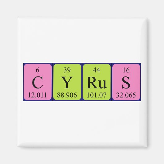 Cyrus periodieke table name magnet (Voorkant)
