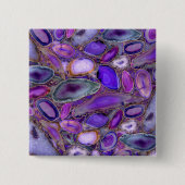 Cystal pattern - Purple and Violet Vierkante Button 5,1 Cm (Voorkant)