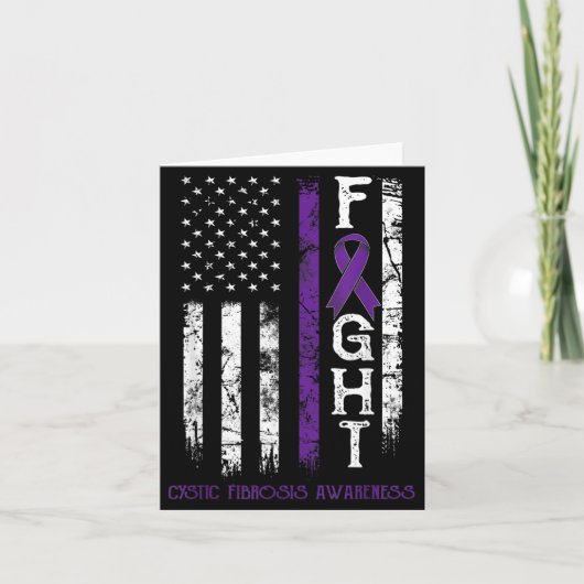 Cystic Fibrose Strijder Us Vlag Kaart (Voorkant)