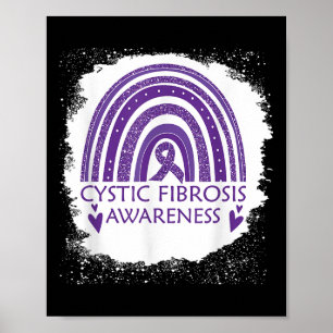Cystic fibrosis Awareness Bleaching Rainbow Paars Poster