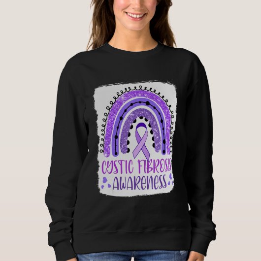 Cystic fibrosis Awareness Bleaching Rainbow Paars Trui (Voorkant)