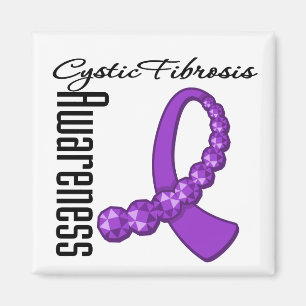 Cystic fibrosis Awareness Gemstone Ribbon Magneet