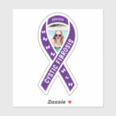 Cystic Fibrosis Awareness Ribbon Name & Photo Sticker (Vel)