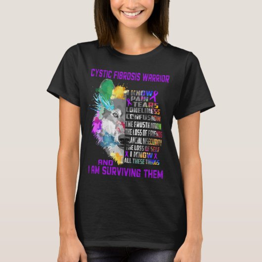 Cystic Fibrosis Awareness Ribbon Support Giften T-shirt (Voorkant)