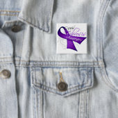 Cystic fibrosis Awareness Ribbon Vierkante Button 5,1 Cm (In situ)
