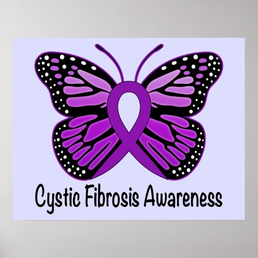 Cystic fibrosis Awareness with Butterfly of Hope Poster (Voorkant)