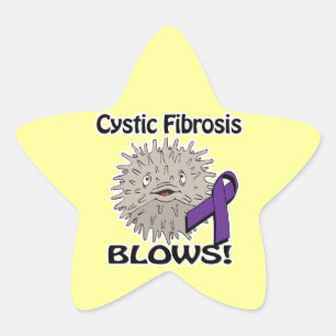 Cystic fibrosis blaast Awareness Design Ster Sticker
