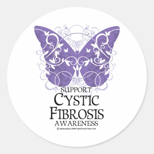 Cystic Fibrosis Butterfly Ronde Sticker (Voorkant)