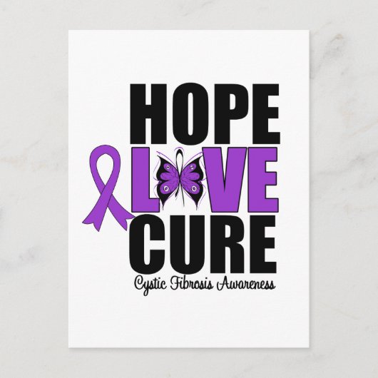 Cystic Fibrosis Hope Love Cure Briefkaart (Voorkant)