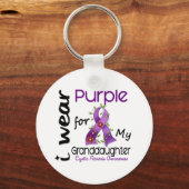 Cystic fibrosis Ik Draag Paars voor mijn kleindoch Sleutelhanger (Voorkant)