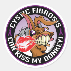 Cystic Fibrosis Kiss My Donkey Ronde Sticker