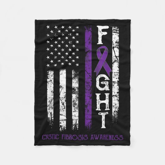 Cystic Fibrosis Krijger Us Vlag Fleece Deken (Voorkant)