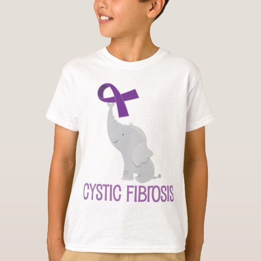 Cystic Fibrosis Paars Ribbon T-shirt (Voorkant)