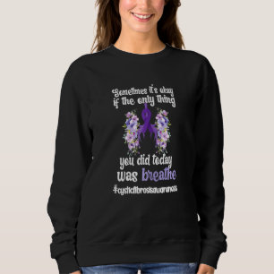 Cystic fibrosis warrior Flowers Paarse Ribb Trui