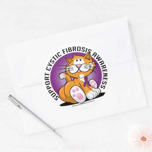 Cystische fibrose kat ronde sticker (Envelop)