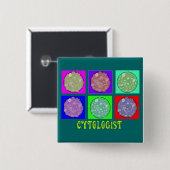 Cytoloog Gifts Cells in Petrie Dishes Design Vierkante Button 5,1 Cm (Voorkant /achterkant)