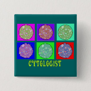 Cytoloog Gifts Cells in Petrie Dishes Design Vierkante Button 5,1 Cm