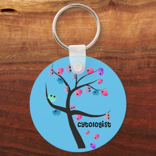 Cytoloog Unieke boompje met celontwerp Sleutelhanger (Achterkant)