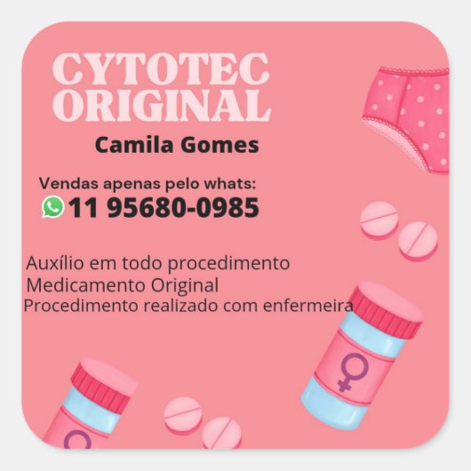 Cytotec misoprostol original whats 11956800985 Mou Vierkante Sticker (Voorkant)