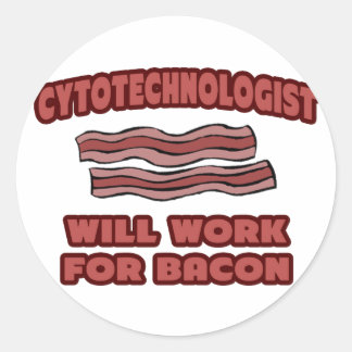 Cytotechnoloog .. Werkt voor Bacon Ronde Sticker