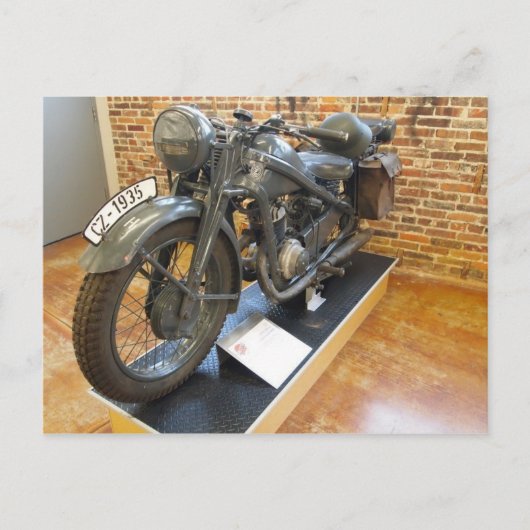 CZ-1935 Militaire  motorfiets Briefkaart (Voorkant)