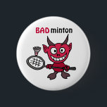 CZ - Devil aan het spelen van BADminton Cartoon Ronde Button 5,7 Cm<br><div class="desc">Hilarieuze schattige rode duivel die badminton cartoon design speelt. Het is uniek en leuk en een geweldig cadeauidee. Hij zit vol persoonlijkheid. Kan douanetekst en veranderingsachtergrond ook toevoegen wanneer het opdracht geven tot van. Veel van de design zeggen BADminton.</div>