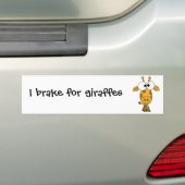 CZ- Funny Giraffe Cartoon Bumpersticker (Op auto)