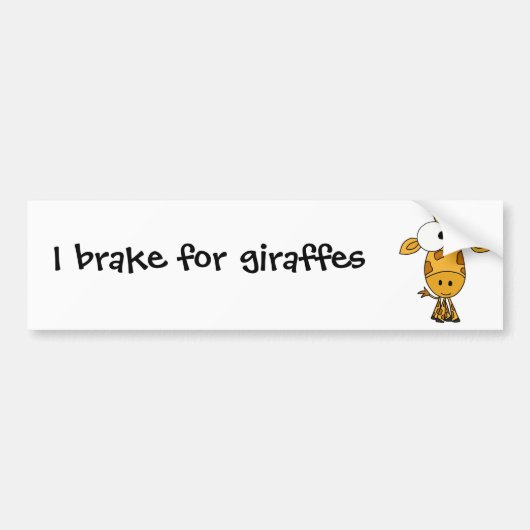 CZ- Funny Giraffe Cartoon Bumpersticker (Voorkant)