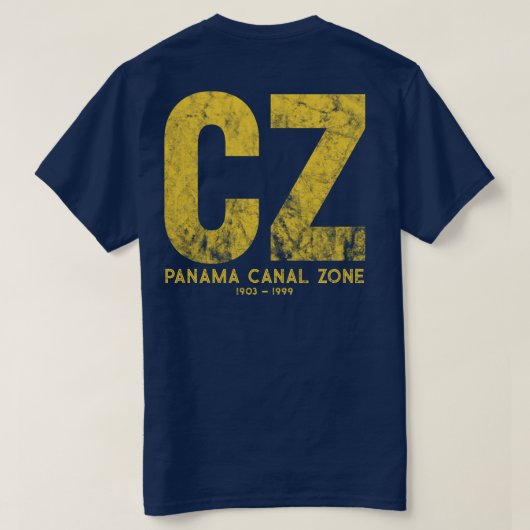 CZ (Kanaalzone) in Geel T-shirt (Design achterkant)
