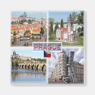 CZ Prague - Castle Old Town Hall - Charles Bridge Magneet