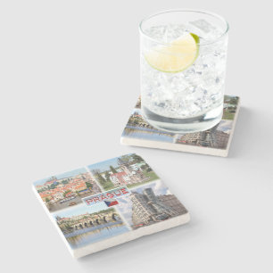 CZ Prague - Castle Old Town Hall - Charles Bridge Stenen Onderzetter