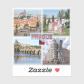 CZ Prague - Castle Old Town Hall - Charles Bridge Sticker (Vel)