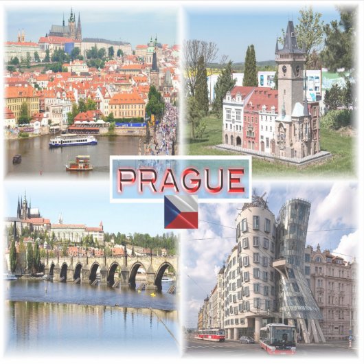 CZ Prague - Castle Old Town Hall - Charles Bridge Sticker (Voorkant)