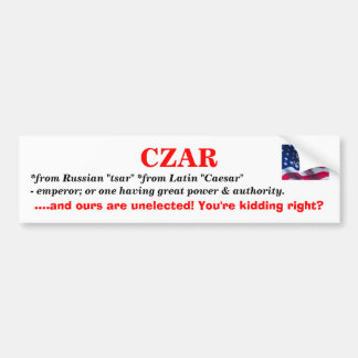 CZAR = Niet-gekozen officiële nr. symbolen Bumpersticker