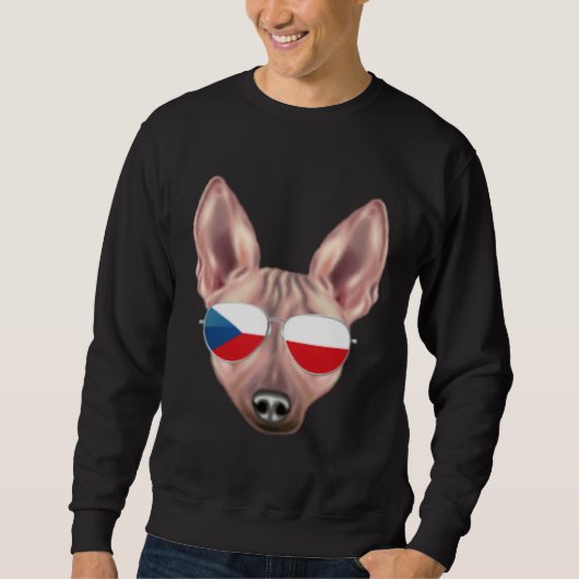 Czech Flag American Hairless Terrier Czech Republi Trui (Voorkant)