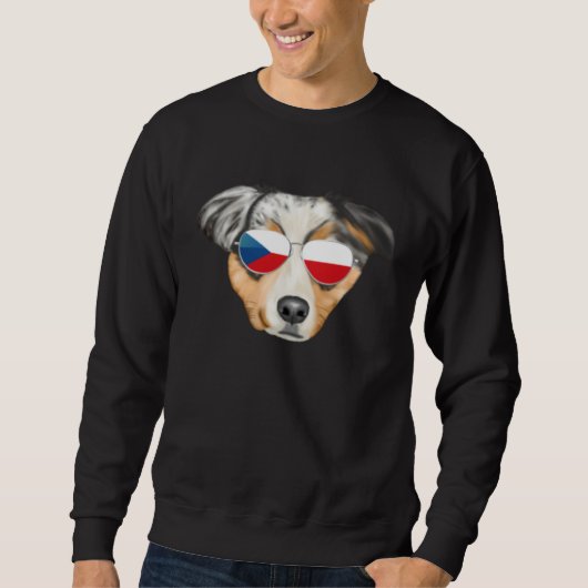 Czech Flag Australian Shepherd Dog Czech Republic  Trui (Voorkant)