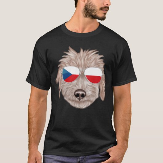 Czech Flag Bedlington Terrier Dog Czech Republic P T-shirt (Voorkant)