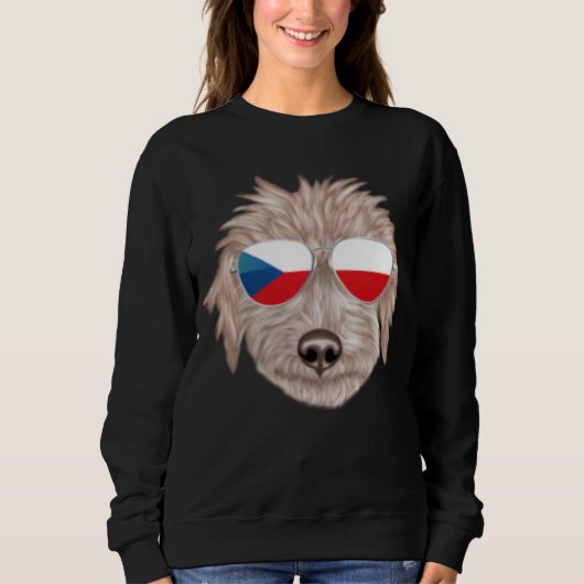 Czech Flag Bedlington Terrier Dog Czech Republic P Trui (Voorkant)