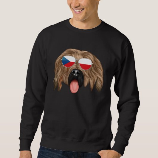 Czech Flag Briard Dog Czech Republic Pocket Trui (Voorkant)