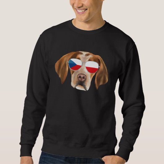 Czech Flag Brittany Dog Czech Republic Pocket Trui (Voorkant)