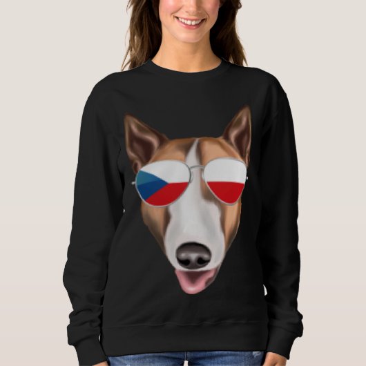 Czech Flag Bull Terrier Dog Czech Republic Pocket Trui (Voorkant)