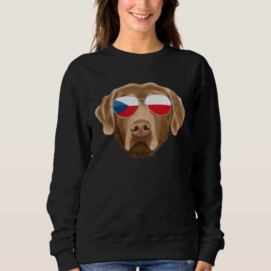 Czech Flag Chesapeake Bay Retriever Czech Republic Trui (Voorkant)