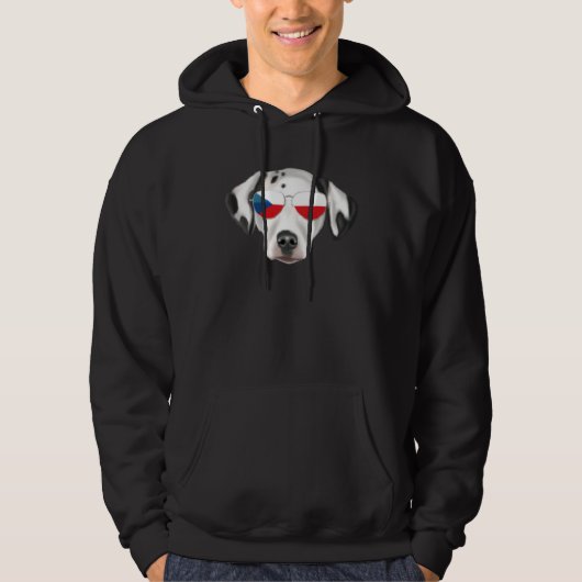 Czech Flag Dalmatian Dog Czech Republic Pocket Hoodie (Voorkant)