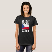 Czech Flag Design If lost send me to Czech Premiu T-shirt (Voorkant volledig)
