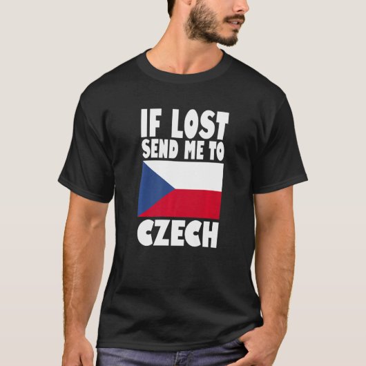 Czech Flag Design  If lost send me to Czech Premiu T-shirt (Voorkant)