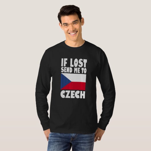Czech Flag Design If lost send me to Czech Premiu T-shirt (Voorkant volledig)