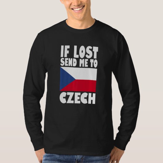 Czech Flag Design  If lost send me to Czech Premiu T-shirt (Voorkant)