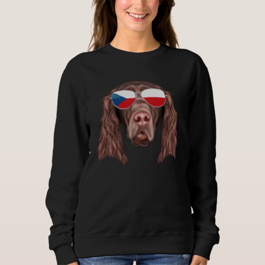 Czech Flag Field Spaniel Dog Czech Republic Pocket Trui (Voorkant)