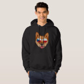 Czech Flag Finnish Spitz Dog Czech Republic Pocket Hoodie (Voorkant volledig)